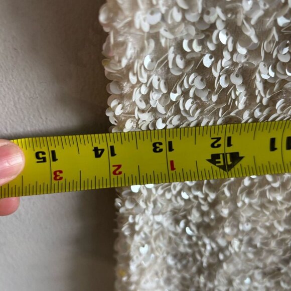 Zara Women Open Back Removable Long Sleeve Multiposition Sequin Dress Ivory Sz S - Picture 4 of 14